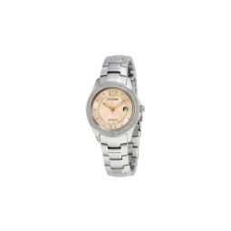 Women's Silhouette Crystal Stainless Steel Pink Dial