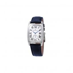 Women's Boulton Leather Silvery White Dial Watch