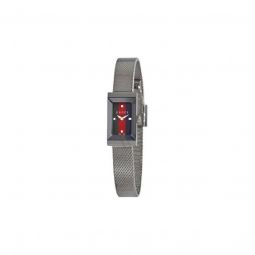 Women's G-Frame Stainless Steel Mesh Green, Red and Blue Dial Watch