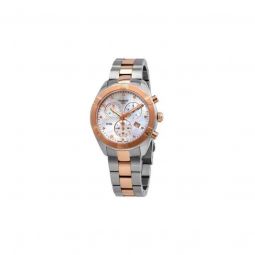 Women's PR 100 Chronograph Stainless Steel White Mother of Pearl Dial
