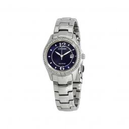 Women's Silhouette Crystal Stainless Steel Blue Dial