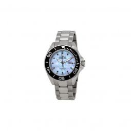 Men's Pro Diver Stainless Steel Light Blue Mother of Pearl Dial