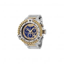 Men's Bolt Chronograph Stainless Steel Blue and Gold Dial Watch