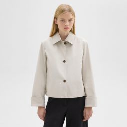 Cuffed Oversize Jacket in Cotton-Blend
