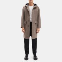 Hooded Coat in Double-Face Cashmere