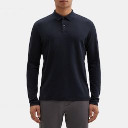 Long-Sleeve Polo Shirt in Pima Cotton