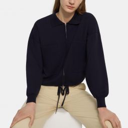 Cropped Zip Jacket in Fine Merino Wool