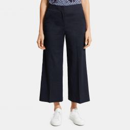 Wide Crop Pant in Stretch Linen