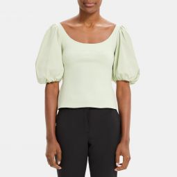 Puff Sleeve Top in Stretch Knit