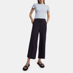 Wide Crop Pant in Washed Twill