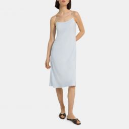 Smocked Slip Dress in Washed Twill