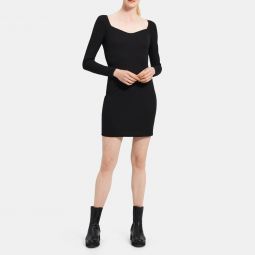 Fitted Sweater Dress in Crepe Jersey