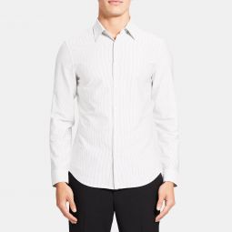 Tailored Shirt in Striped Structure Knit