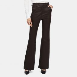 Flared High-Waist Pant in Leather