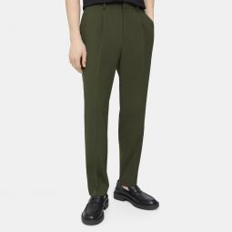 Pleated Drawstring Pant in Wool Blend Twill