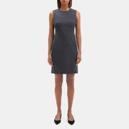 Sleeveless Fitted Dress in Stretch Wool