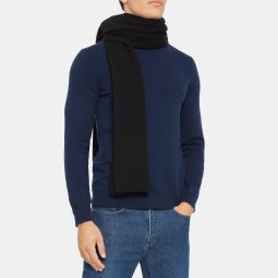 Ribbed Scarf in Wool-Cashmere