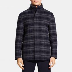 Stand-Collar Jacket in Stretch Melton Wool