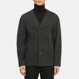 Collarless Jacket in Double Wool Jersey
