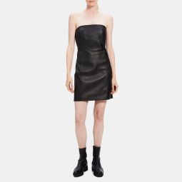 Strapless Mini Dress in Leather