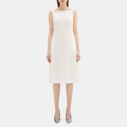 Sleeveless Fit-and-Flare Dress in Cotton