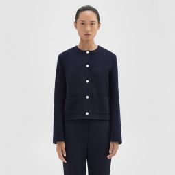 Cropped Jacket in Double-Face Wool-Cashmere