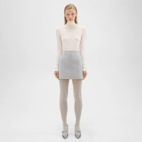 High-Waist Mini Skirt in Double-Face Wool-Cashmere