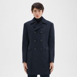 Krasner Double-Breasted Coat in Recycled Wool-Blend Melton