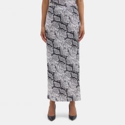 Maxi Slip Skirt in Python-Printed Silk Georgette