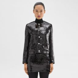 Cropped Jacket in Recycled Sequins