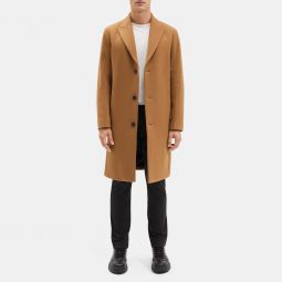 Tailored Coat in Wool-Blend Twill