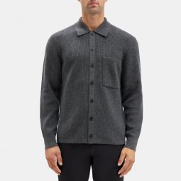 Knit Shirt Jacket in Wool-Cashmere