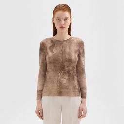 Shrunken Crewneck Sweater in Felted Wool-Cashmere