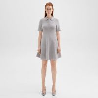 Babydoll Polo Dress in Felted Wool-Cashmere