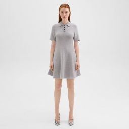 Babydoll Polo Dress in Felted Wool-Cashmere