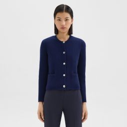 Cropped Knit Jacket in Felted Wool-Cashmere