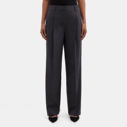 Pleated Relaxed Pant in Stretch Wool