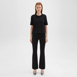 Flared Full Length Pant in Crepe Knit