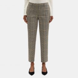Classic Crop Pant in Checked Wool-Blend