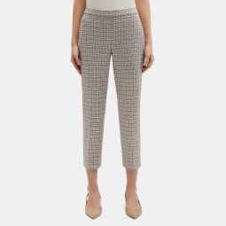 Slim Cropped Pull-On Pant in Plaid Knit