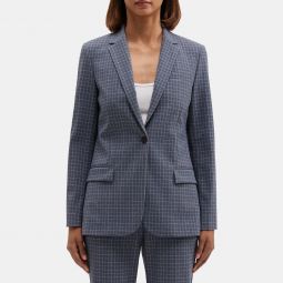 Fitted Blazer in Printed Performance Knit