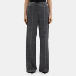 Wide-Leg Pant in Checked Knit