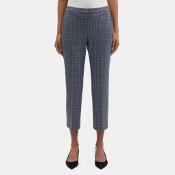 Slim Cropped Pull-On Pant in Printed Performance Knit