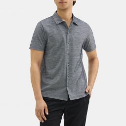 Short-Sleeve Shirt in Heathered Jersey