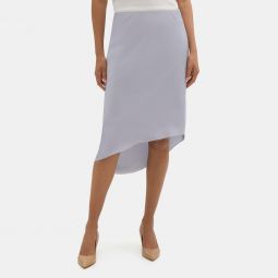 Asymmetrical Slip Skirt in Silk Georgette