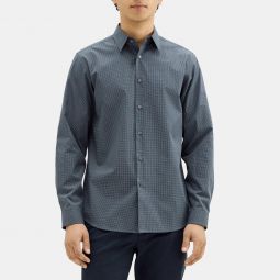 Standard-Fit Shirt in Polka Dot Cotton