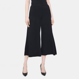 Cropped Wide-Leg Pant in Compact Stretch Knit