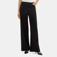 Wide-Leg Pull-On Pant in Stretch Linen-Blend