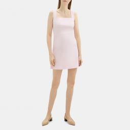 Fit-and-Flare Mini Dress in Stretch Linen-Blend