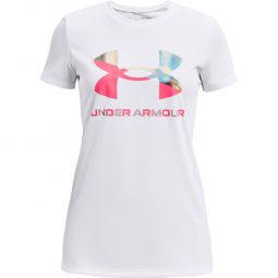 Under Armour Tech Split Foil Big Logo Short Sleeve - Girls